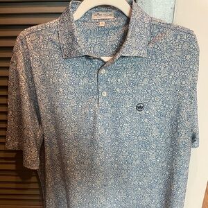 Peter Millar Fairview Lake Blue Polo Size Medium